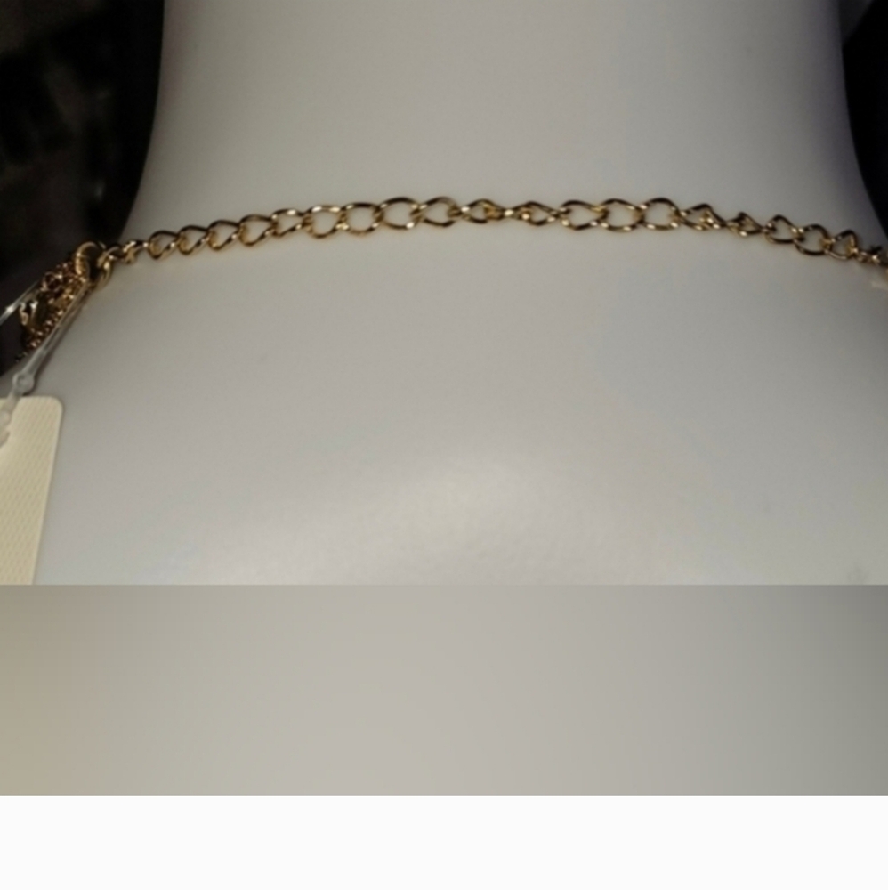 SAACHI Adjustable Crystal Multi Layered Necklace With Gold-Plated Brass NWT$80 - Picture 7 of 7